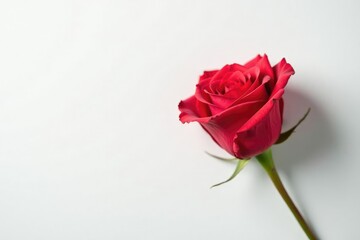 Simple and elegant rose on a white background with gentle curves, flower, simple, solitary