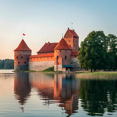 Obraz premium mesmerizing view of trakai island castle in trakai