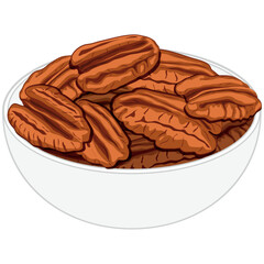 pecan bowl, Peeled pecan nuts in bowl.