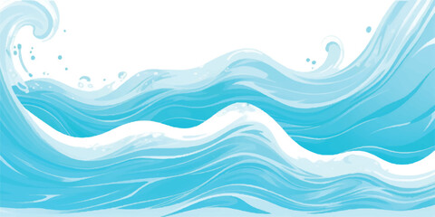 Fototapeta premium Dreamy Ocean Wave Texture in Watercolor, Blending Soft Blue and Green Tones for a Calming, Abstract Background Ideal for Creative and Relaxing Visual Designs. 