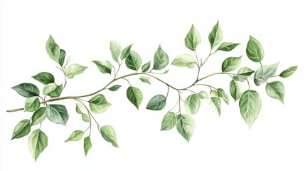 Fototapeta premium Floral branch. Hand drawn wedding herb, plant and monogram with elegant leaves for invitation save the date card design. Botanical rustic trendy greenery vector