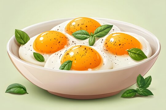 Fresh eggs beaten in a bowl