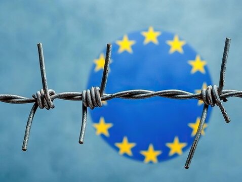 Border security measures europe conceptual image political environment close-up view migration challenges