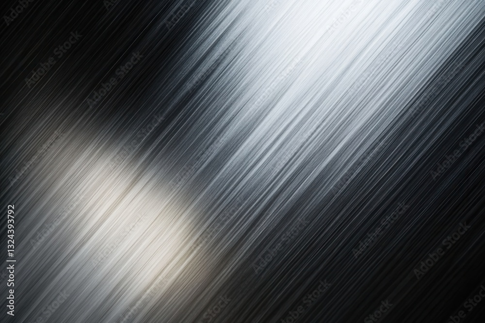 Aufkleber Dynamic metallic background featuring sleek silver and black lines with a glowing intersection for text placement