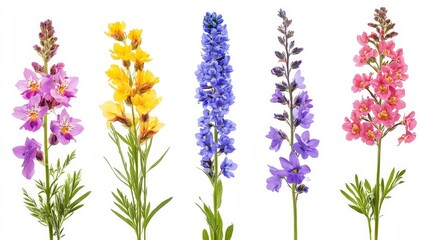 Naklejka premium Vibrant Flowers in an Isolated Meadow Setting