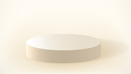 Circle cylinder for product display pedestal with background vector illustration