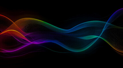 Fototapeta premium Abstract vector design featuring smooth, wavy lines in a colorful spectrum of light