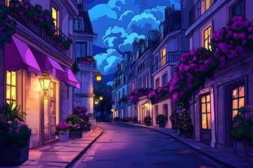 Fototapeta premium The Night Lights and Prosperity of the Champs - É lys é es Avenue