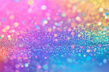 Rainbow color birthday glitter unicorn princess mermaid party pony background little girl fun invite. Rainbow glitter confetti background, unicorns, mermaids perfect for little girls invitations