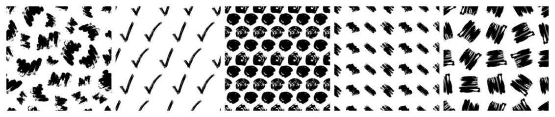 Set of seamless patterns with scribble smears