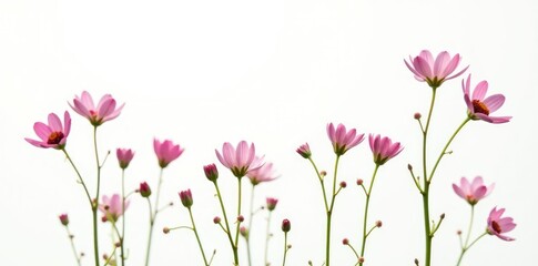 Naklejka premium Delicate flower stems with tiny blooms isolated on white, flower, bloom, small