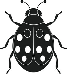 Ladybug Silhouette Vector - Minimalist Insect Illustration for Spring Designs
