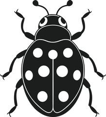 Ladybug Silhouette Vector - Elegant Insect Illustration for Spring & Nature Designs