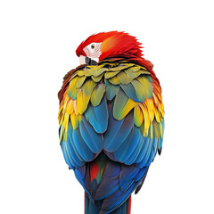 Obraz premium Vibrant Macaw with Striking Colorful Feathers isolated on white or transparent background, png clipart, design element