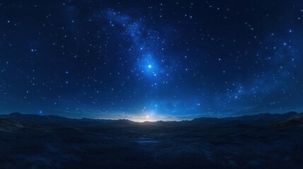 360 degree space background in a 3D cartoon rendering featuring a starry night sky panorama equirectangular projection and HDRI spherical environment map