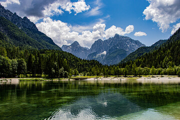 Lake Jasna located in northern Slovenia in Triglav National Park in the Alps