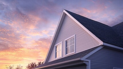 Stunning sunset sky accentuates the luxury of the property.