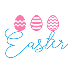 Easter typography clip art design on plain white transparent isolated background for card, shirt, hoodie, sweatshirt, apparel, tag, mug, icon, poster or badge