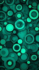 Charming Turquoise Celebration of Concentric Circular forms Artwork