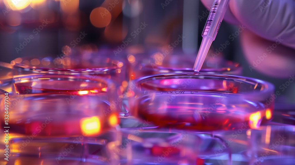 Aufkleber this laboratory technician works with stem cell cultures in petri dishes using precise techniques.