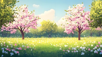 Pear blossoms swaying in the spring breeze