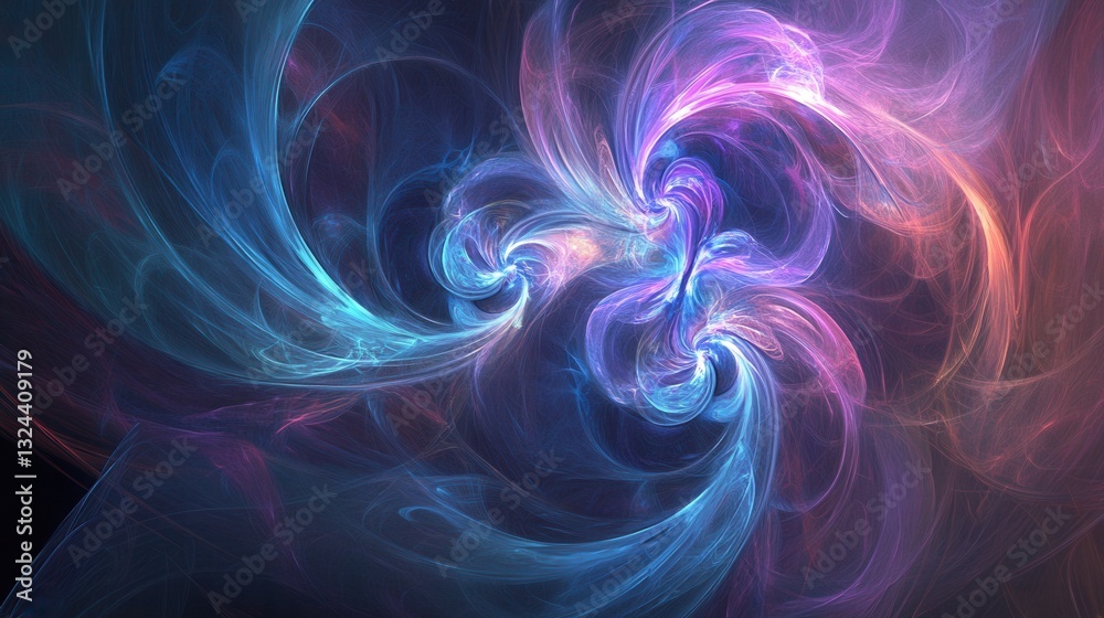 Poster Vibrant abstract art featuring colorful swirling patterns in dynamic design with elements of modern aesthetics