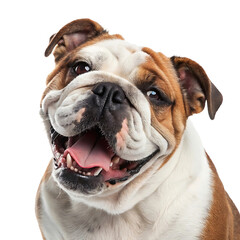 Fototapeta premium Adorable Smiling Bulldog: Pure Joy Captured