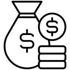 Money Bag Outline Icon