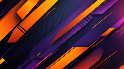 Obraz premium Orange and violet laser lines abstract hi-tech banner design. Vector neon background