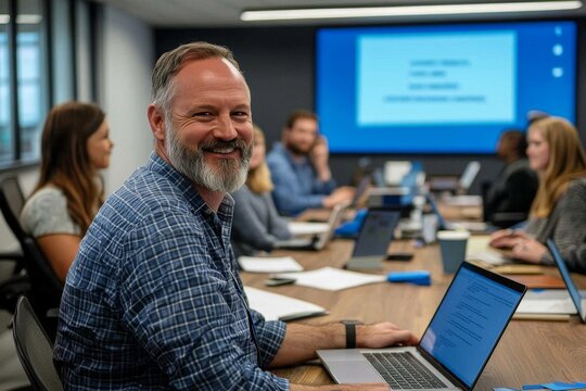 Employees participating in a cybersecurity training session.