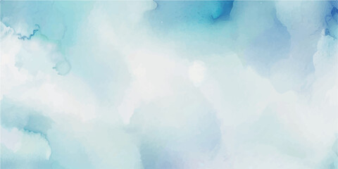 A Beautiful and Soft Watercolor Scene with a Light Blue Sky and Wispy Clouds, Perfectly Capturing the Essence of Serenity, Calm, and Tranquility—Ideal for Any Setting Seeking a Peaceful, Soothing Atmo