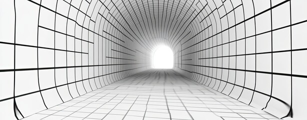 Obraz premium A 3D wireframe encapsulating entwined curves and complex structures