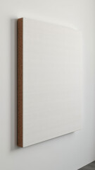 Modern wall-mounted acoustic panel with light gray texture and a dark wooden frame.