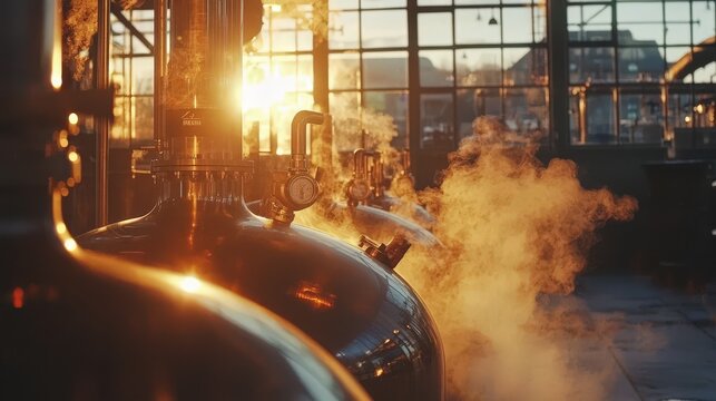 Master blenders create exquisite whiskies in a luxury distillery.