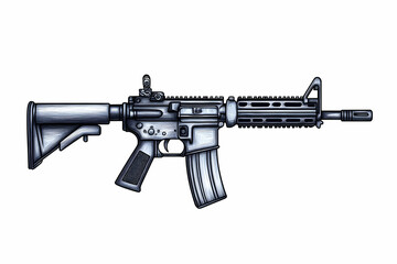 Detailed illustration of an assault rifle (1)