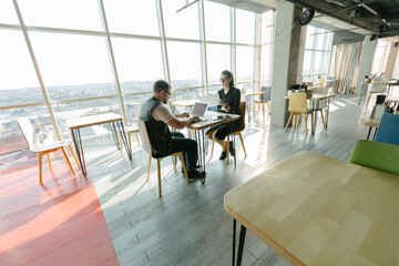 Office workers working together
