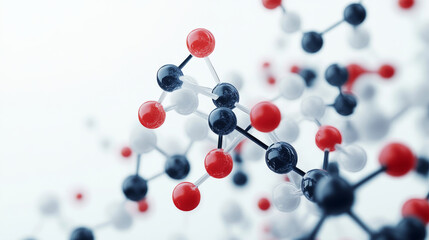 Isolated abstract monitor with molecule model 3d on white background. Scientific research technology, biotechnology study poster polygonal. Innovation science low poly wireframe banner vector template