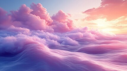 Dreamy Pink and Purple Sunset Cloudscape