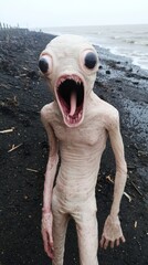 Creepy marine creature with tentacles resembling starfish.