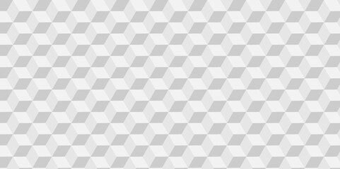 Minimal cubes geometric tile and mosaic wall grid retro digital hexagon technology wallpaper background. white and gray block cube structure backdrop square triangle texture vintage design.	