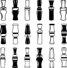 Duck Call vector, Eps, illustration Black and white 