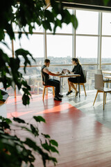 office workers doing brainstorming