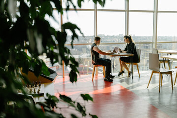 office workers doing brainstorming