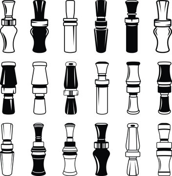 Duck Call vector, Eps, illustration Black and white 