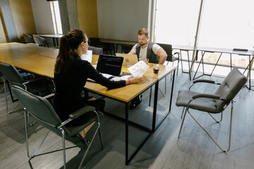 office workers doing brainstorming