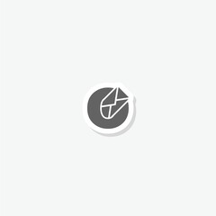 O letter letter logo sticker isolated on gray background