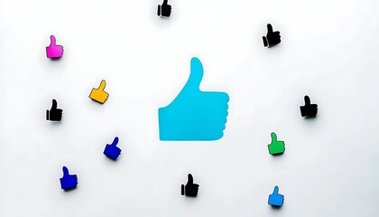 Colorful Thumbs Up for Social Media Success.