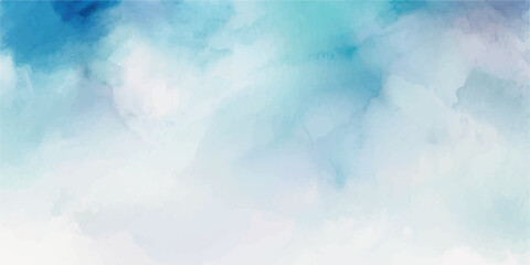 A Peaceful and Calming Watercolor Illustration of a Soft Blue Sky with Subtle, Fluffy Clouds, Offering a Relaxing and Tranquil Vibe, Ideal for Enhancing Any Space with a Touch of Soft Elegance.
