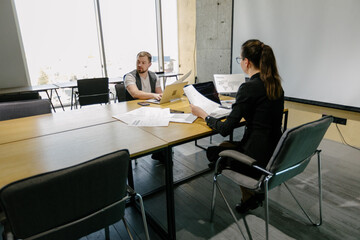 office workers doing brainstorming