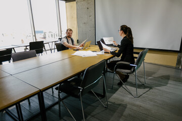 Office workers working together